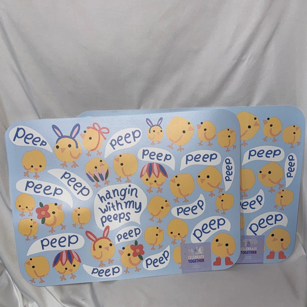 NWT Set of 2 Celebrate Together Easter Peeps Placemats Washable 13 X 18